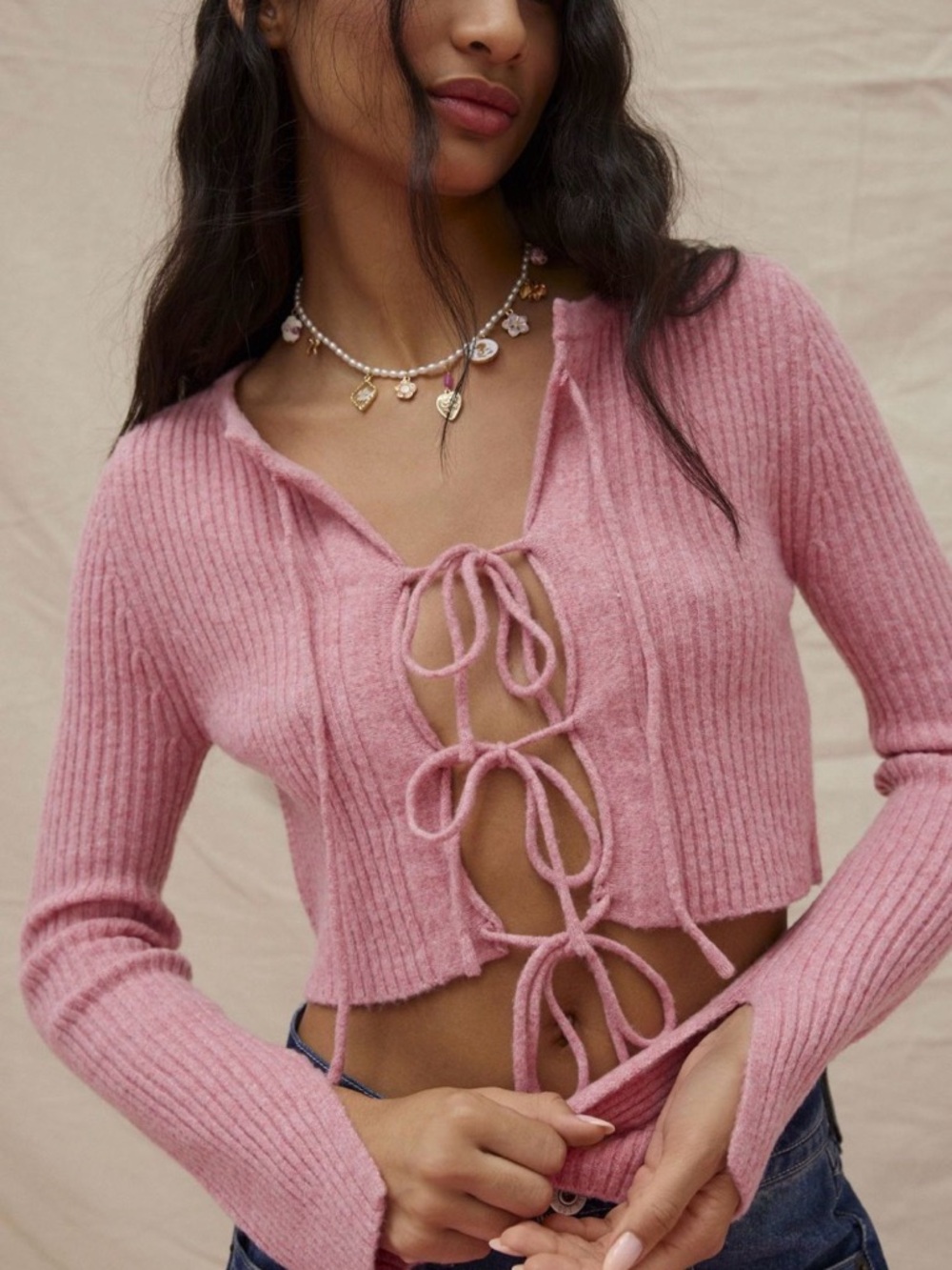 Jane Bow Tie-Front Cardigan EUC by kimchi blue